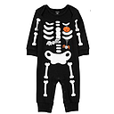 F23 I N JUMPSUIT BLACK SKELTON HALLOWEEN