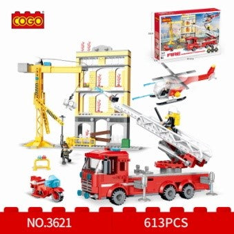 Bloques COGO Grúa Bombero 613 Piezas [CGBX3621]
