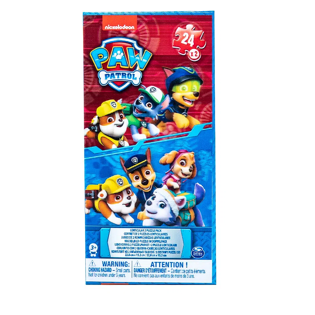 PAW PATROL CAJA ROMPECABEZAS LENTICULAR X 2