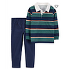 F23 T B SET TURQ NAVY STRIPE POLOSET