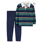 F23 T B SET TURQ NAVY STRIPE POLOSET