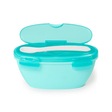 Contenedor de Comida con Cuchara para Viajes Celeste [252009]