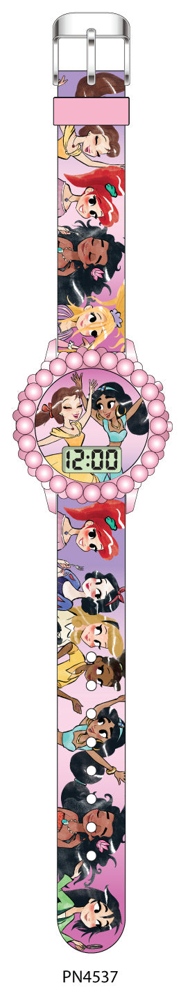 Reloj Princesas LCD Parpadeante Rosado/Metal [PN4537]