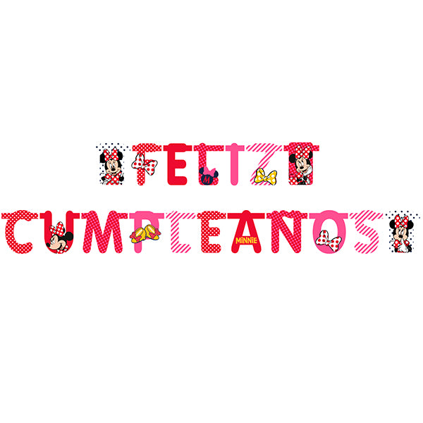 Letrero Feliz Cumpleaños Minnie Mouse [DPG-MI3-L004]