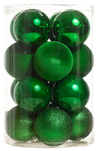Juego 16 esferas navideñas verde 8cm