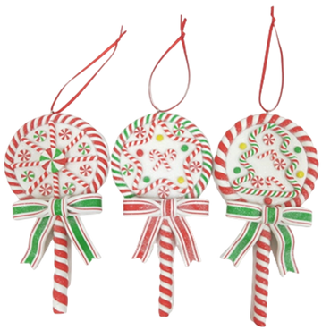 Ornamento navidad paleta de caramelo 7.5x16x2cm