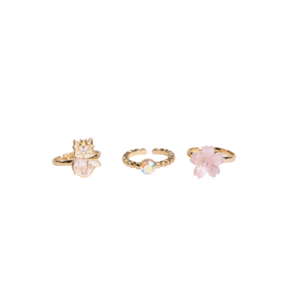Set de Anillos Florales Boutique Foxy 3 Piezas [90208]