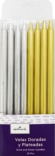 Velas Dorada y Plateadas 16 Piezas [HM-SLGD-VL16]