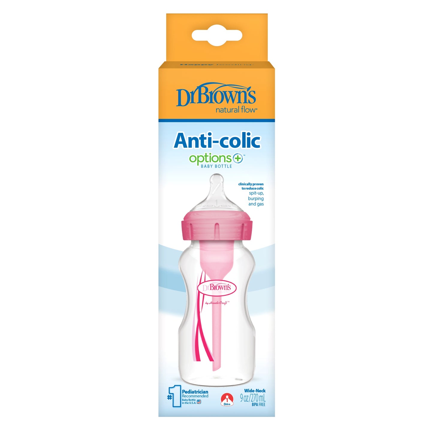 Biberón B-Ancha Options+ Rosado 9 oz [WB91601-ESX]