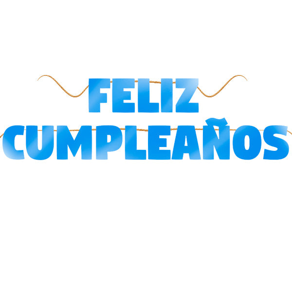 Letrero Feliz Cumpleaños Celeste [HM-LBM-L243]