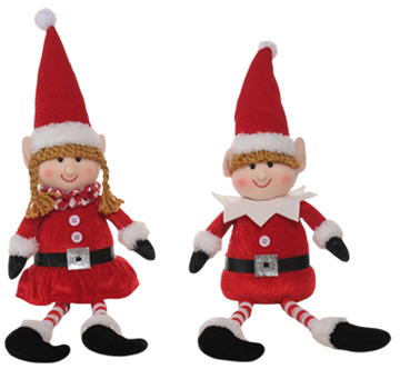 Figura navideña Elfo rojo/blanco 49cm