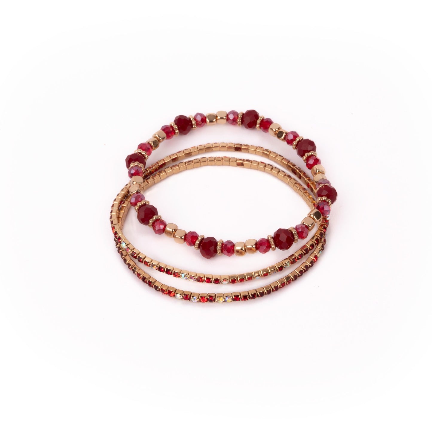 Juego de Pulseras Boutique Ruby Red 3 Piezas [90021]