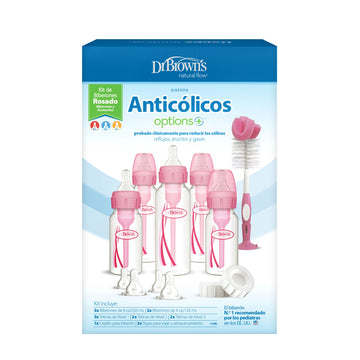 Set de Regalo con Biberón Angosto Rosa Anticolicos [SB05307-INTLX]