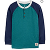 F23 K B HENLEY GREEN NAVY LS HENLEY