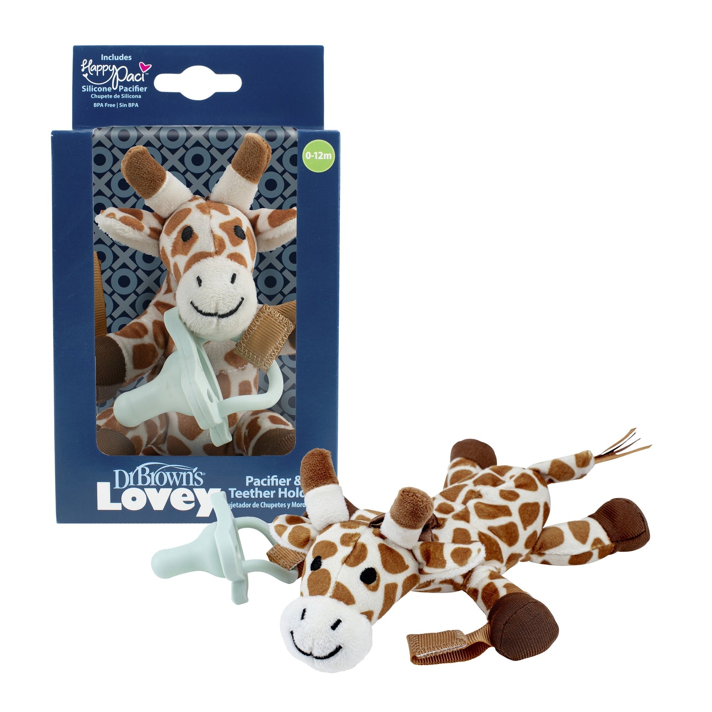 Girafa Lovey con Chupete Enterizo de Silicona HappyPaci Verde Claro [AC160-P6]