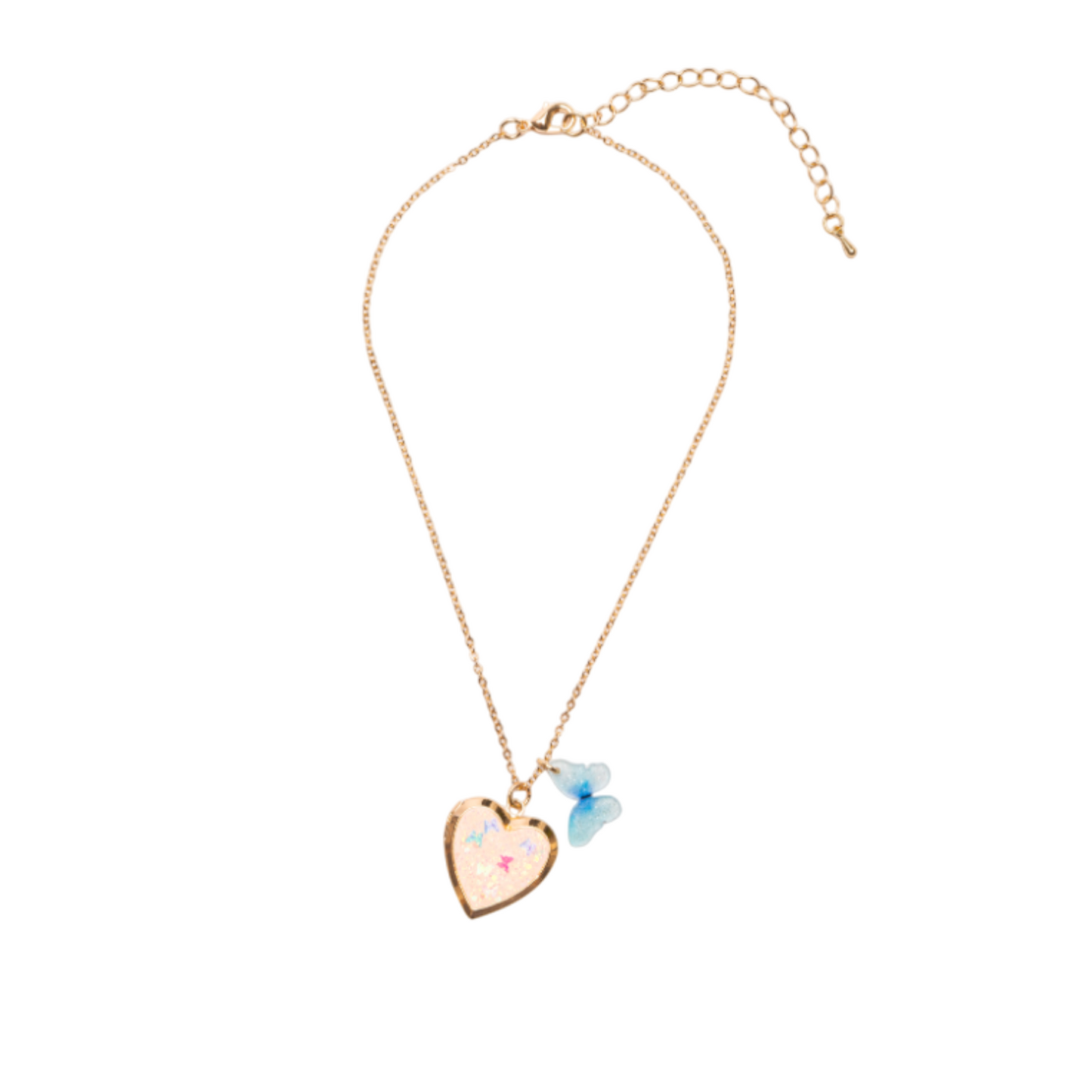 Collar con Medallón de Corazón de Mariposa [86151]