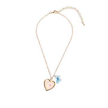 Collar con Medallón de Corazón de Mariposa [86151]