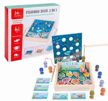 2 en 1 Juego de Pesca de Madera [MZ-1513A]