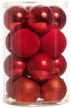 Juego 16 esferas navideñas rojo 8cm
