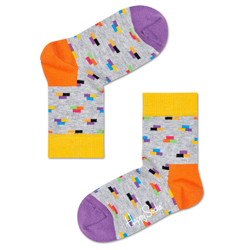 CALCETINES GRIS CON LADRILLOS DE COLORES