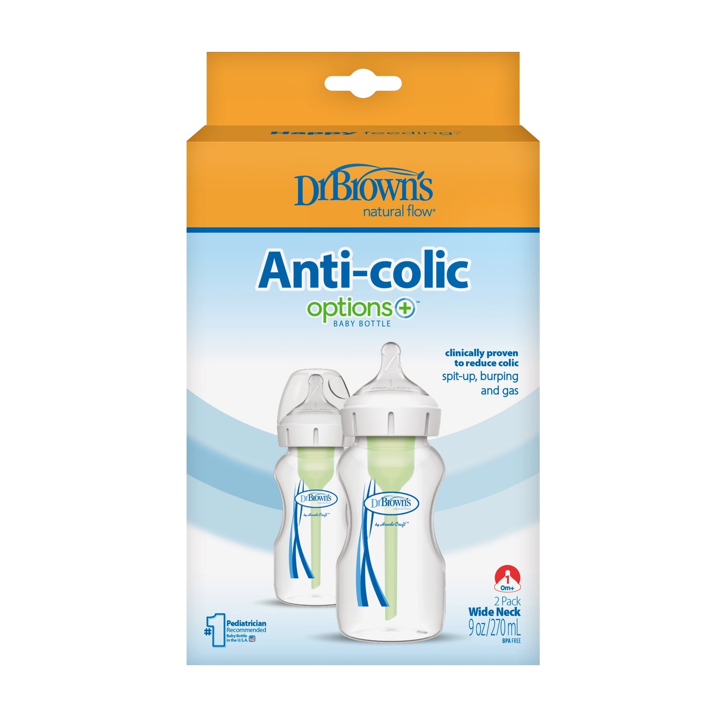 Biberón B-Ancha Options+ 9 oz 2 Piezas [WB92600-ESX]