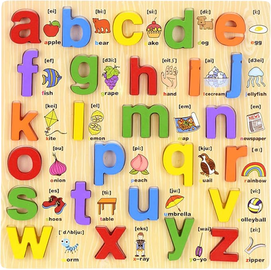 Juego de rompecabezas letras multicolor