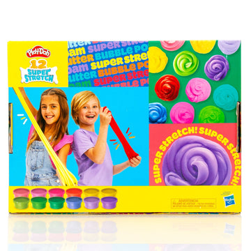 PLAY DOH SUPER STRETCH PAQUETE DE 12 SURTIDOS