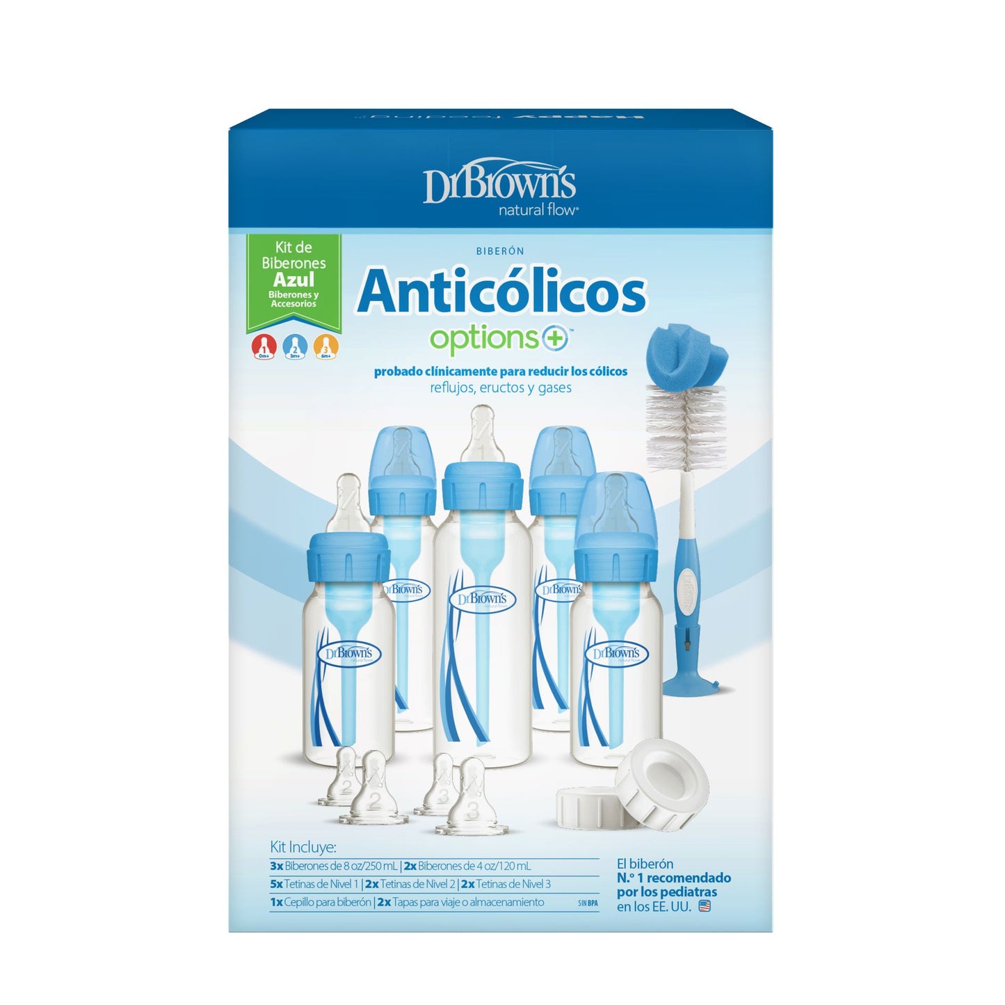 Set de Regalo con Biberón Angosto Azul Anticolicos [SB05407-INTLX]