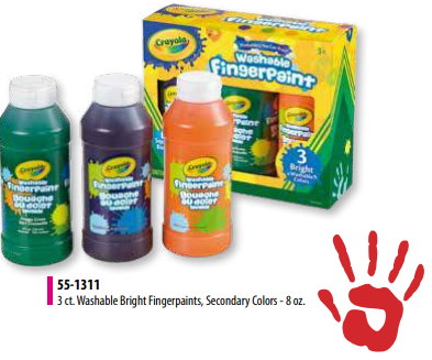 Pintura para Dedos Lavable 8 oz 3 Piezas [551311]