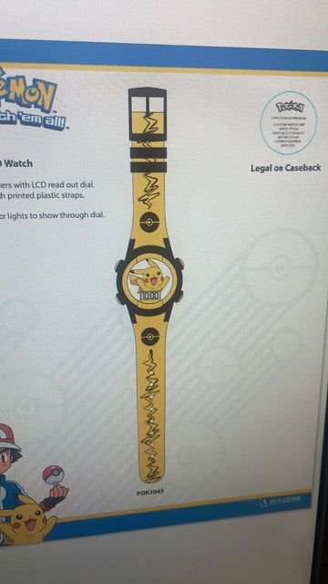 Reloj Pokémon LCD Parpadeante Correa Amarilla [POK3045]