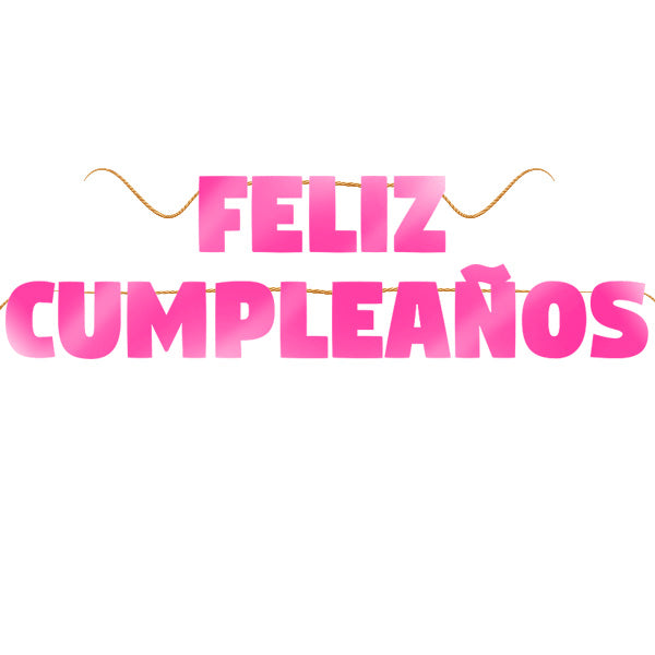 Letrero Feliz Cumpleaños Fucsia [HM-PKM-L243]