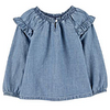 FA23 TG FASHION TOP BLUE CHAMBRAY TOP