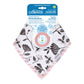 Babero Bandana con Anudador Flores/Rayas Rosa 2 Piezas [AC236-CA-P4]