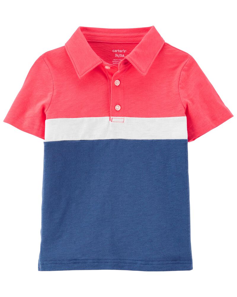 S21 CORAL NAVY STRP POLO