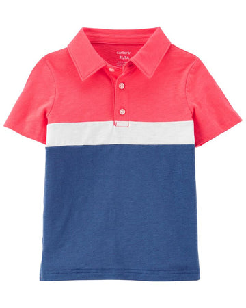 S21 CORAL NAVY STRP POLO