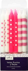 Velas Rosado y Blanco 12 Piezas [HM-PINK-VLD]