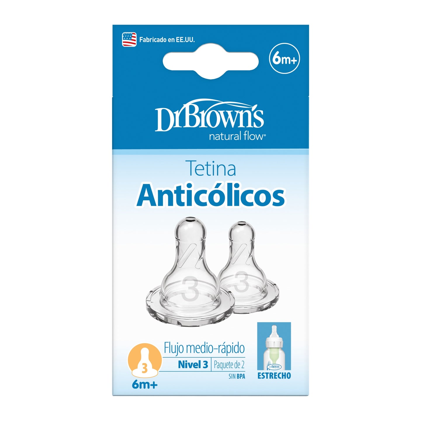 Tetina B-Estrecho Nivel 3 2 Piezas [332-INTL]