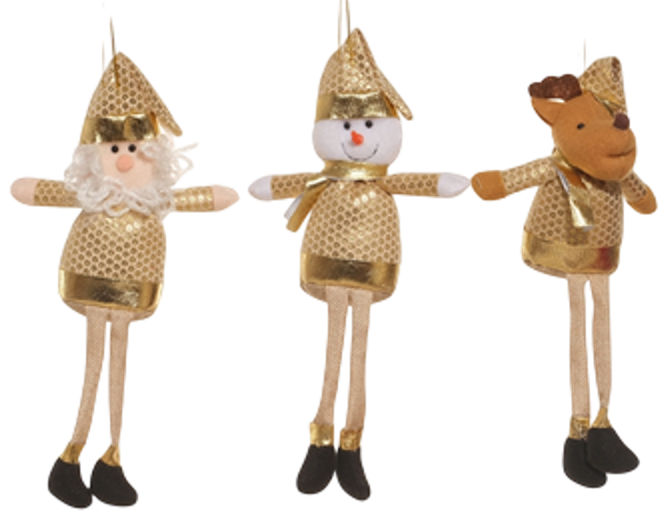 Ornamento navidad crema/dorado 13x26x5cm