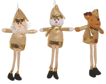 Ornamento navidad crema/dorado 13x26x5cm