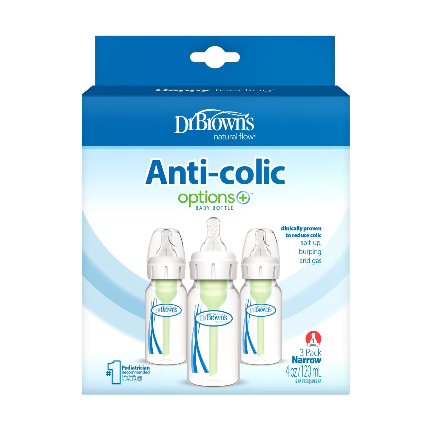 Biberón B-Estrecha Options+ 4 oz 3 Piezas [SB43005-P3]