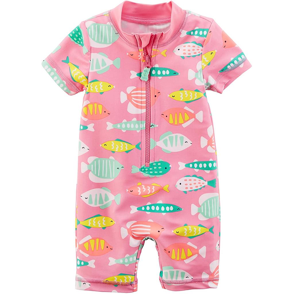 S18 1PC PINK FISH RASHGUARD