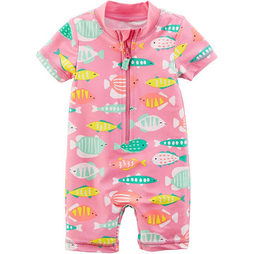 S18 1PC PINK FISH RASHGUARD