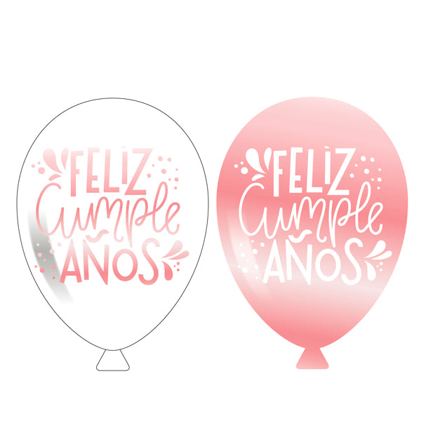 Globos Látex Feliz Cumpleaños 4 [CA-G12-FLC04]