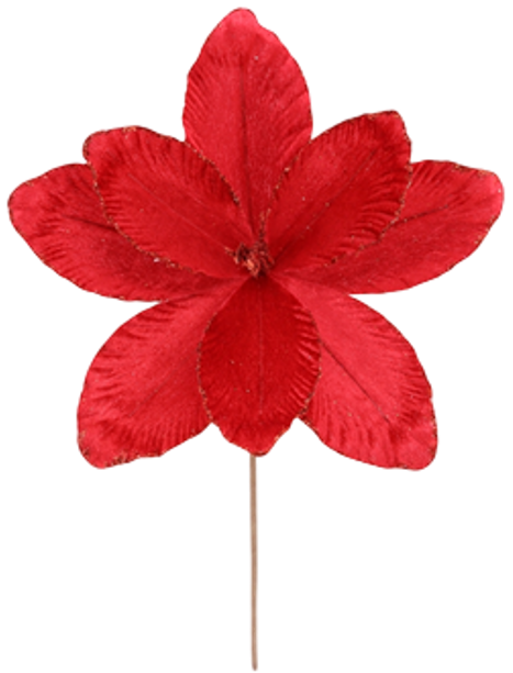 Ornamento navidad Ponsetia roja  23x30cm