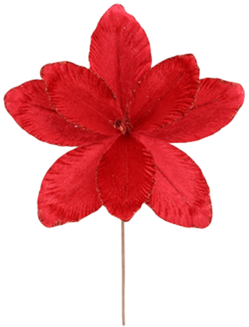 Ornamento navidad Ponsetia roja  23x30cm