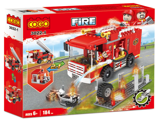 Bloques COGO Bombero 2en1 184 Piezas [CGBX3022-1]
