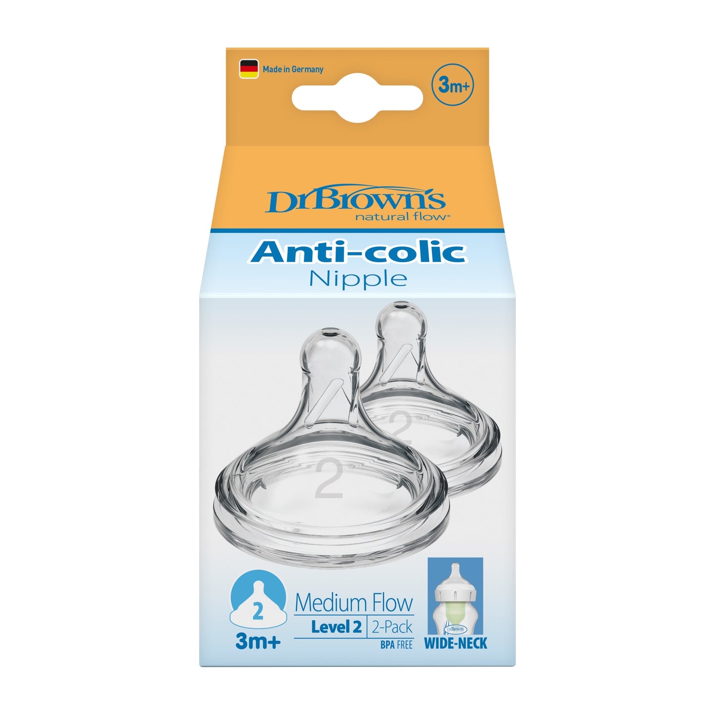 Tetina B-Ancha Options+ Nivel 2 2 Piezas [WN2201-INTL]