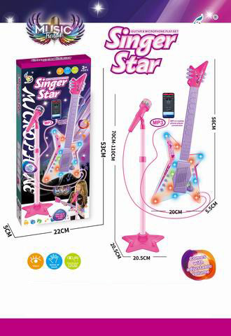 Guitarra Eléctrica y Micrófono con Luces y Sonido [DWL-2036A]