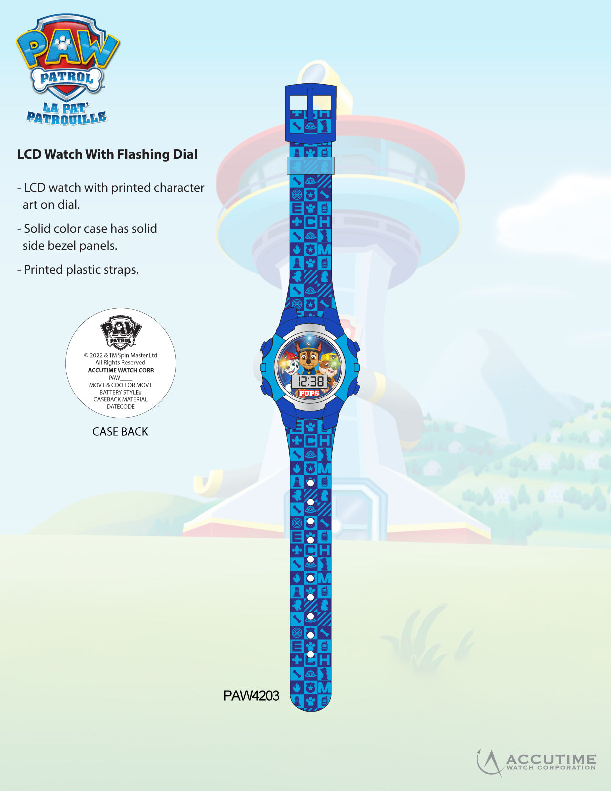 Reloj Paw Patrol Blue LCD [PAW4203]
