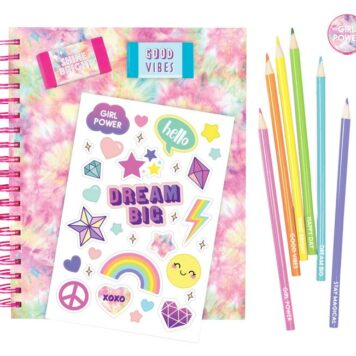 SET D/CUADERNO PASTEL TIE DYE